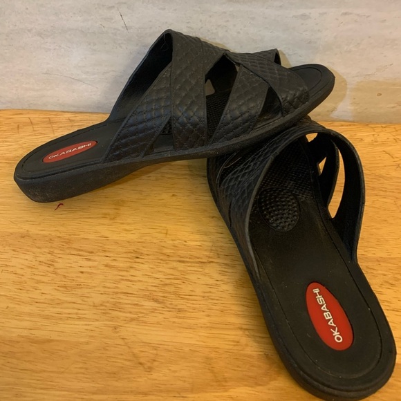 Stylish Black Crisscross Slide Sandals - Picture 4 of 5